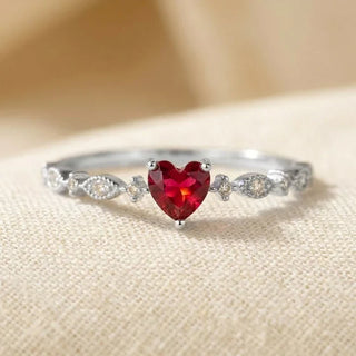 Gold Ruby Heart Ring